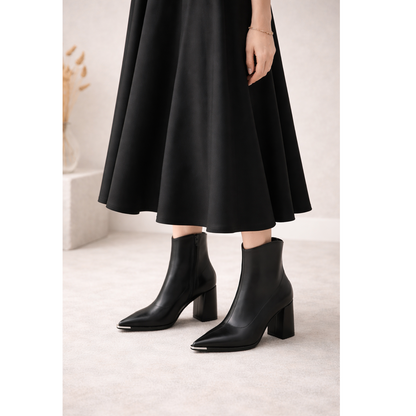 Ivy Leather Zipper Boots