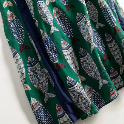 Sleeveless Printed Cotton Midi Dress