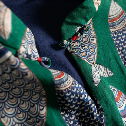 Sleeveless Printed Cotton Midi Dress