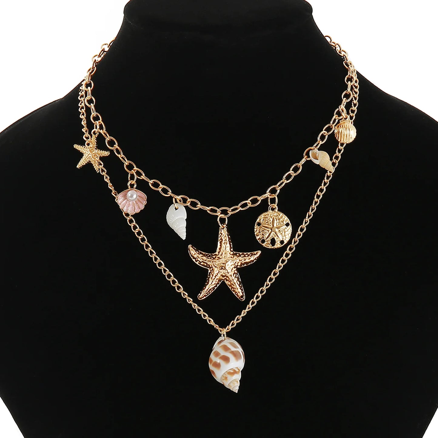 Gold Starfish Layered Necklace