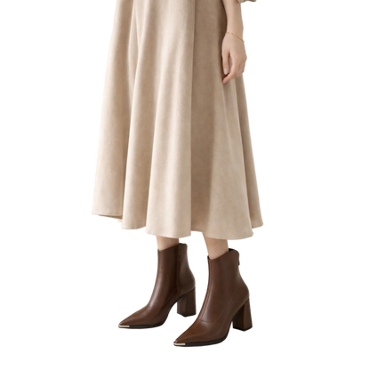 Ivy Leather Zipper Boots