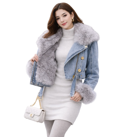 Yeme Faux-Fur Denim Jacket